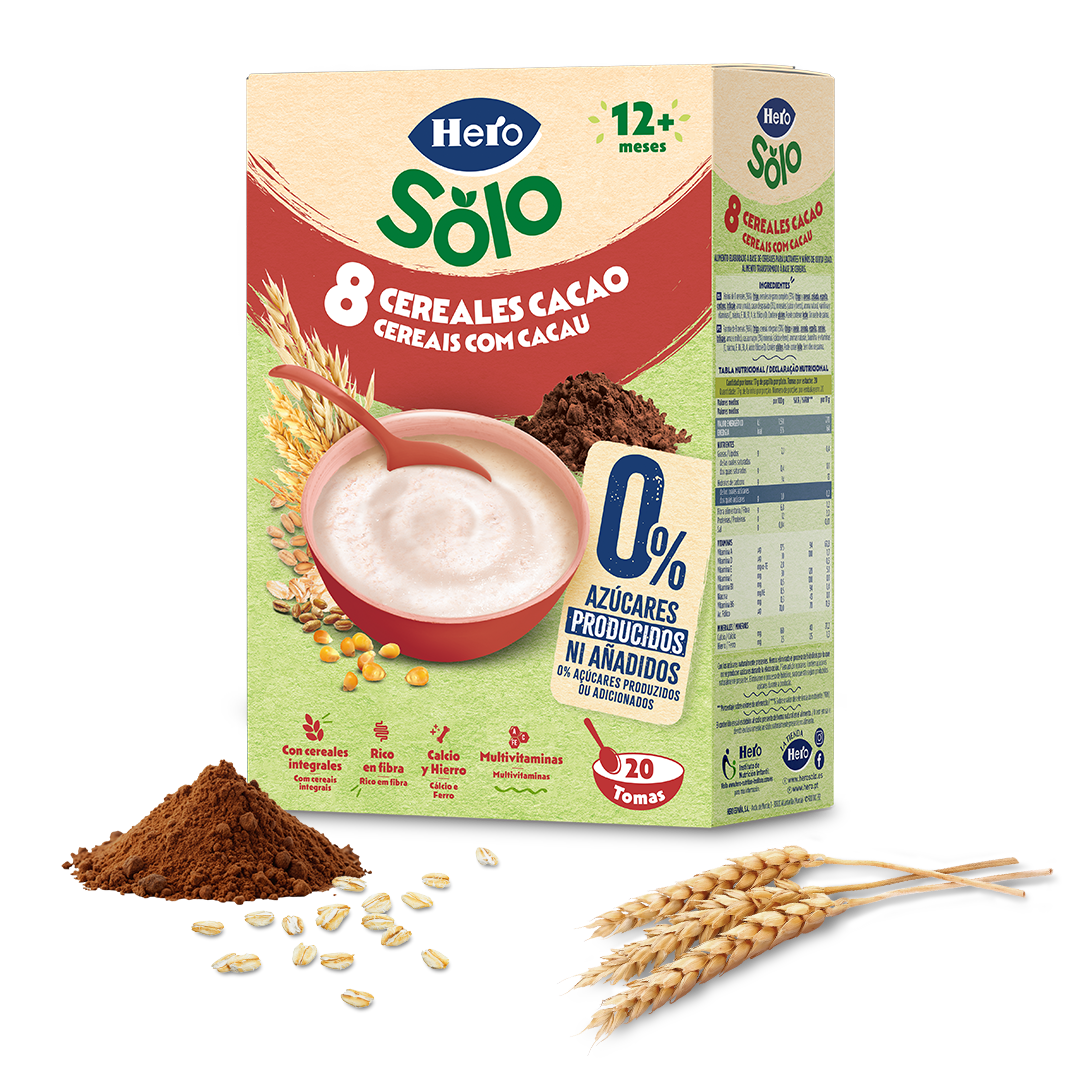 Papilla Hero Solo 8 Cereales con Cacao